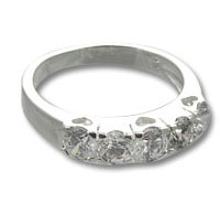 Round Cubic Zirconia Band Ring