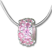 Pink Silver Spacer Bead