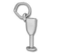 Sterling Silver Wine Glass Charm