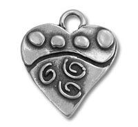 Sterling Silver Quilted Heart Charm