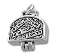 Suitcase with Cities on it Charm