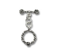 Rope and Rose Silver Toggle