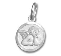 Rafia Angel Round Disc Charm