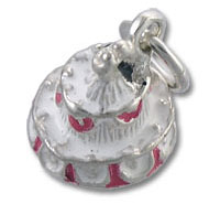 Sterling Silver Enamel Wedding Cake