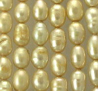 Champagne Oval Freshwater Pearls