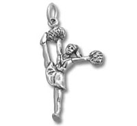 Sterling Silver Cheerleader Charm