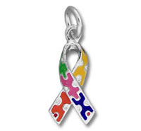 Enamel Autism Puzzle Awareness Ribbon