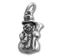 Sterling Silver Snowman (One-Sided) Charm