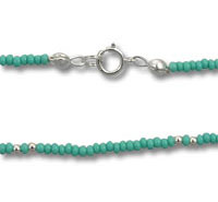 16" Turquoise Seed Beads Necklace