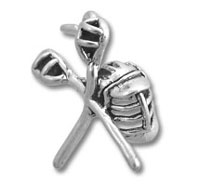 Sterling Silver Lacrosse Gear Charm