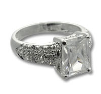 Silver CZ Wedding Ring