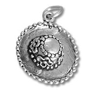 Sterling Silver Hat with Flowers Charm