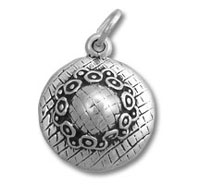 Sterling Silver Swirly Design Hat Charm