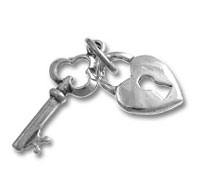 Locked Heart with Key Charm