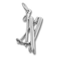 Ski with Ski Poles Charm