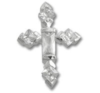 Silver CZ Cross Pendant