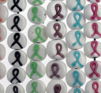 Awareness Ribbon Lampwork Beads