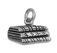Sterling Silver Stack of Fabric Charm