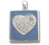 Silver Heart Inside Blue Enamel Box