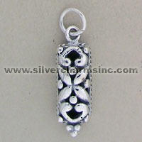 Sterling Silver Filigree Rectangular Box Charm