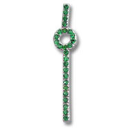 Emerald CZ Pendant with 16" Chain