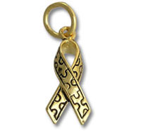 Gold Vermeil Puzzle Ribbon Charm