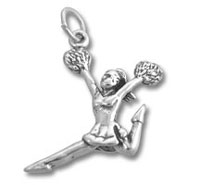 Sterling Silver Leaping Cheerleading Charm