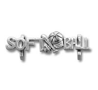 Sterling Silver Large Softball Slider Charm