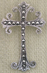 Elegant Marcasite Cross Pendant
