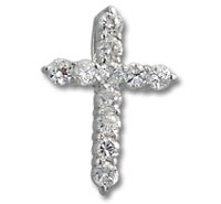 Silver CZ Cross Pendant