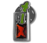 Silver, Enamel Bloody Mary Pin