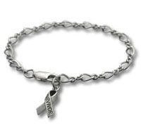 7" Sterling Bracelet with Survivor Ribbon
