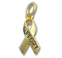 "Support" Gold Plated Awareness Ribbon