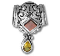 Victorian Slide Citrine Drop Pendant