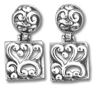 Filigree Square Linked Earrings
