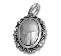 Engraveable Disc Victorian Oval Charm