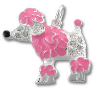 Pink Enamel Poodle Charm