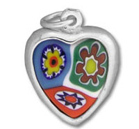 Italian Murano Milifiori Pastel Heart