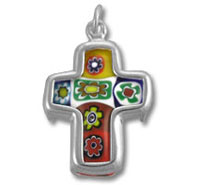 Sterling Silver Murano Cross