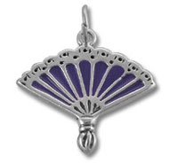 Purple Enamel Hand Fan