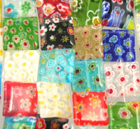 Square Lampwork Beads