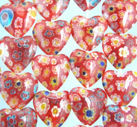 Heart Lampwork Beads