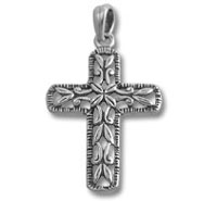 Silver Vines Cross Pendant