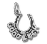 Silver Good Luck Horseshoe Charm