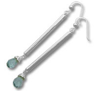 Long Tube with Blue Topaz Earrings