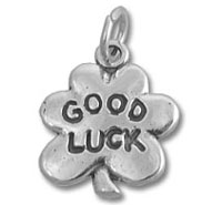 Silver Good Luck Clover Charm