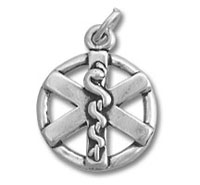 Silver Round Medical ID Charm