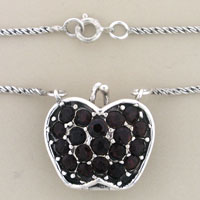 Garnet in Marcasite Necklace