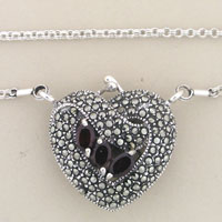 Garnet Purse Marcasite Necklace