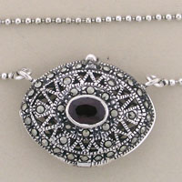 Garnet Purse Marcasite Necklace